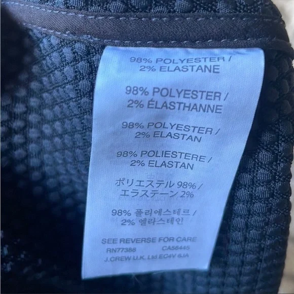 J Crew Tunic Blouse Dark Navy Honeycomb Cocoon Casual career Size 6 - Picture 9 of 10